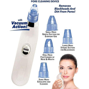 DermaSuction Vacuum Pore Cleaning Device With 4 Interchangeable Suction Heads